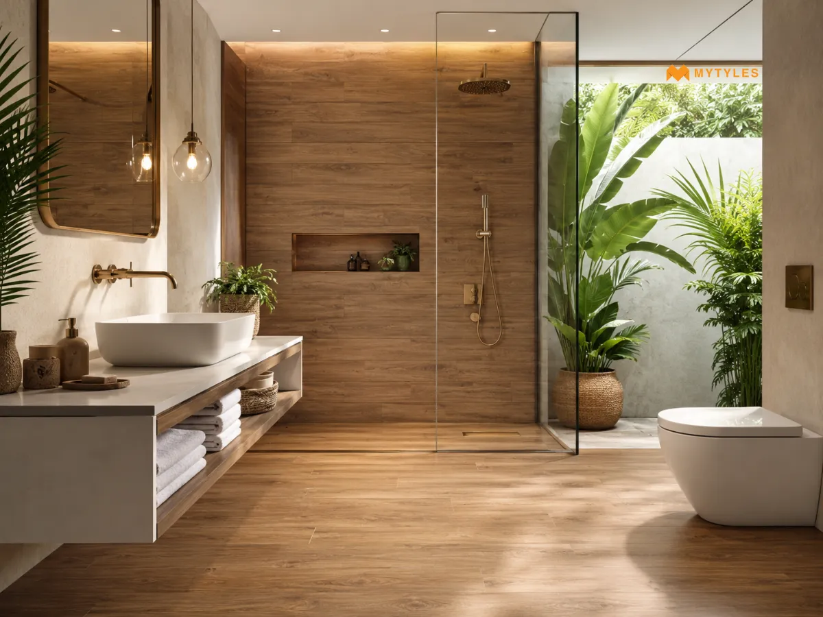 Bring in Wood-Look Tiles for Warmth